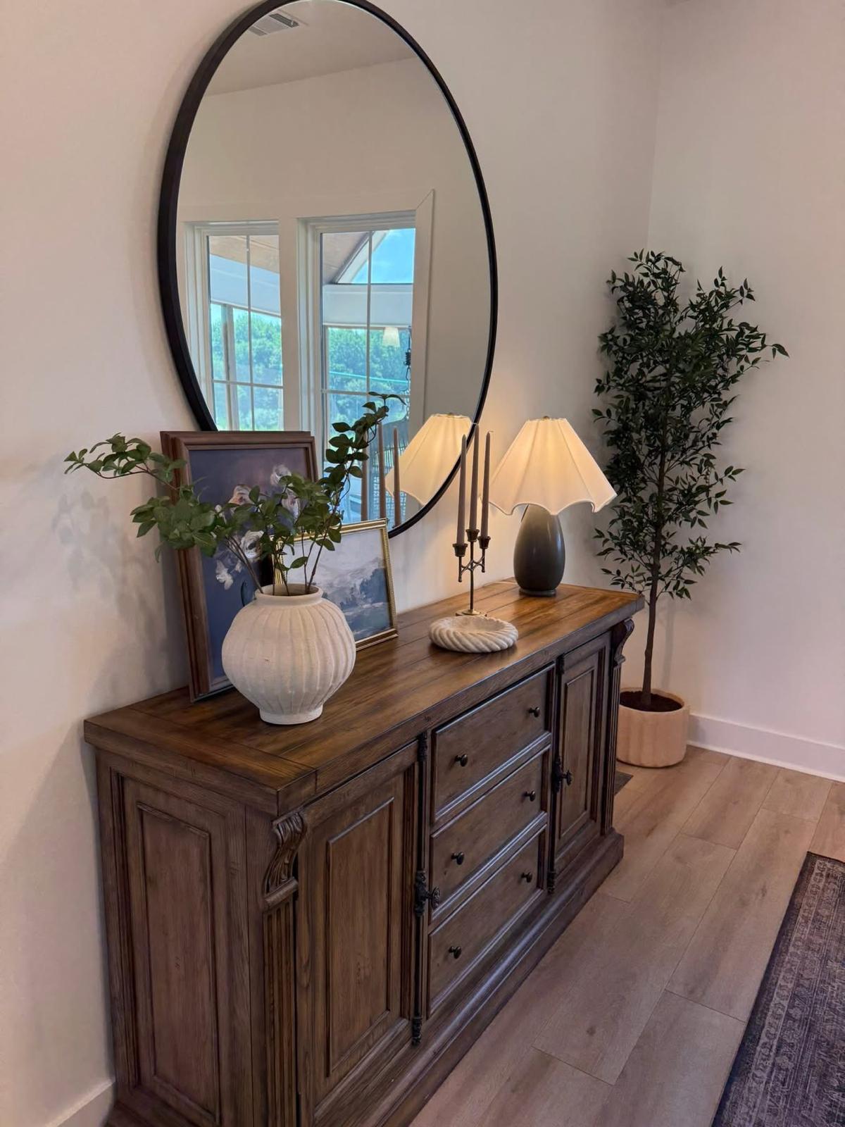 Polished entryway console